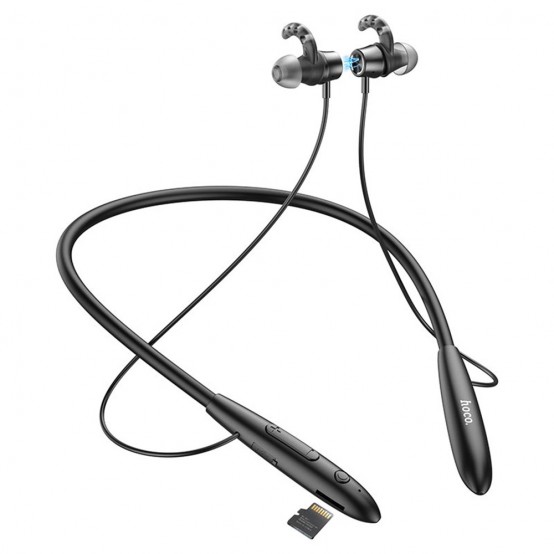 Casca Hoco Bluetooth Earphones (ES61) - for Sport, Magnetic Claps, Support BT, TF card - Black 6931474760777