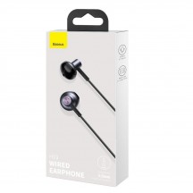 Casca Baseus Stereo Earphones Encok H19 (NGH19-01) - Wired Earphones, 3.5mm Jack, Microphone, 1.2m - Black 6953156203884