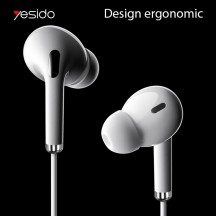 Casca Yesido Stereo Earphones (YH35) - Type-C with Microphone, 1.2m - White 6971050262783