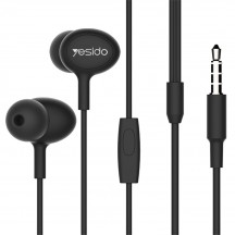 Casca Yesido Stereo Earphones (YH13) - Jack 3.5mm with Microphone, 1.2m - Black 6971050260819