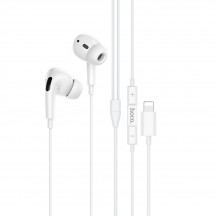 Casca Hoco Stereo Earphones (M1 Pro) - Lightning with Microphone, 1.2m - White 6931474728609