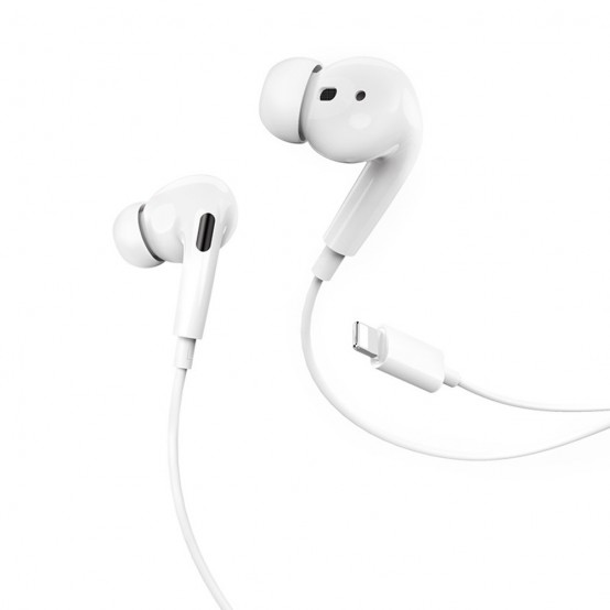 Casca Hoco Stereo Earphones (M1 Pro) - Lightning with Microphone, 1.2m - White 6931474728609