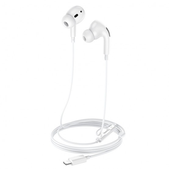 Casca Hoco Stereo Earphones (M1 Pro) - Lightning with Microphone, 1.2m - White 6931474728609