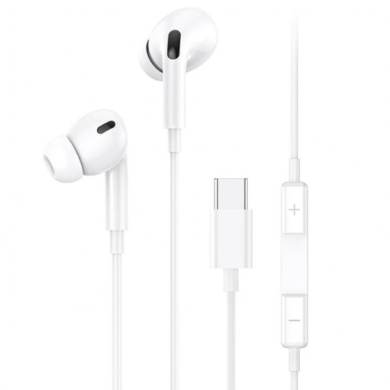 Casca USAMS Stereo Earphones EP-41 (US-SJ452) - In-ear, Type-C with Microphone, 1.2m - White 6958444912905