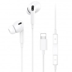 Casca USAMS Stereo Earphones EP-41 (US-SJ453)- In-ear, Lightning, with Microphone, 1.2m - White 6958444912912
