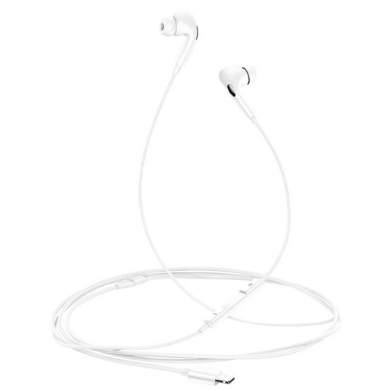 Casca USAMS Stereo Earphones EP-41 (US-SJ453)- In-ear, Lightning, with Microphone, 1.2m - White 6958444912912