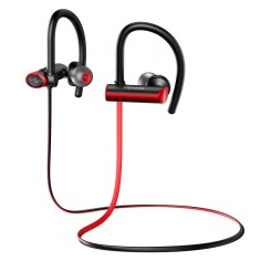 Casca USAMS Bluetooth Earphones S4 Sports (US-YD004) - with Bluetooth 5.0 - Black/Red 6958444903941