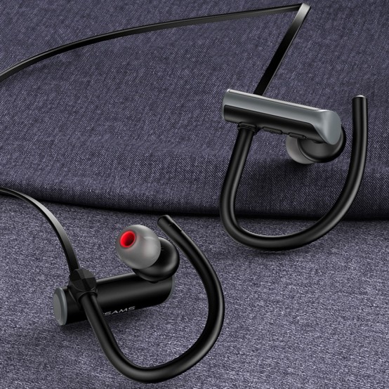 Casca USAMS Bluetooth Earphones S4 Sports (US-YD004) - with Bluetooth 5.0 - Black/Red 6958444903941