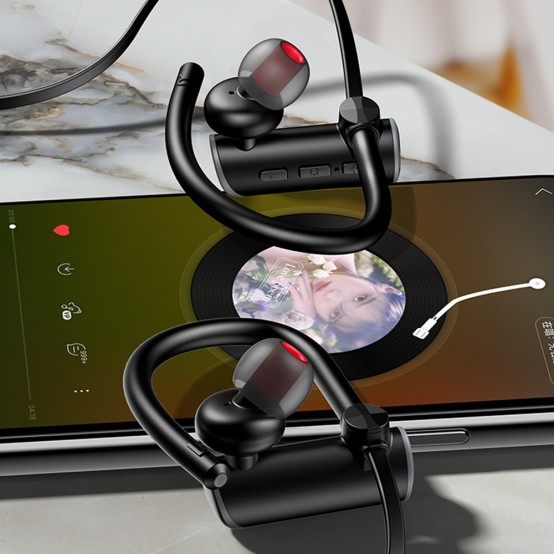 Casca USAMS Bluetooth Earphones S4 Sports (US-YD004) - with Bluetooth 5.0 - Black/Red 6958444903941