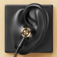 Casca USAMS Stereo Earphones (EP-43) - In-ear, Type-C, Microphone, 1.2m - Black 6958444929347