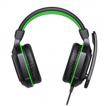 Casca JoyRoom JoyRoom - Wired Headphones (JR-HG1) - with Microphone, LED Light, Jack 3.5mm - Black / Green 6941237165015