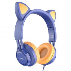 Casca Hoco Hoco - Wired Headphones Cat Ears (W36) - Jack 3.5mm, with Microphone - Midnight Blue 6931474770400