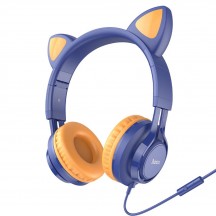 Casca Hoco Hoco - Wired Headphones Cat Ears (W36) - Jack 3.5mm, with Microphone - Midnight Blue 6931474770400