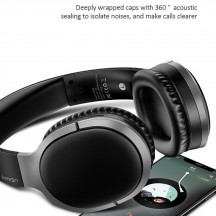 Casca USAMS USAMS - Wireless Headphones YN Series (US-YN001) - Noise Cancelling with Bluetooth 4.2 - Black 6958444903644