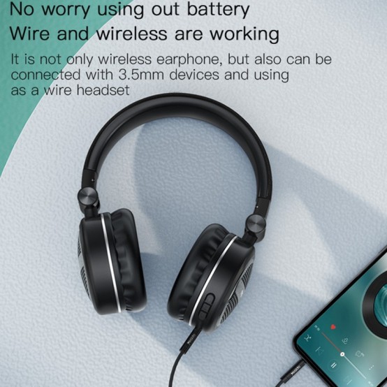 Casca Yesido Yesido - Wireless Headphones (EP02) - Foldable with Noise Canceling, Super Bass - Black 6971050264220