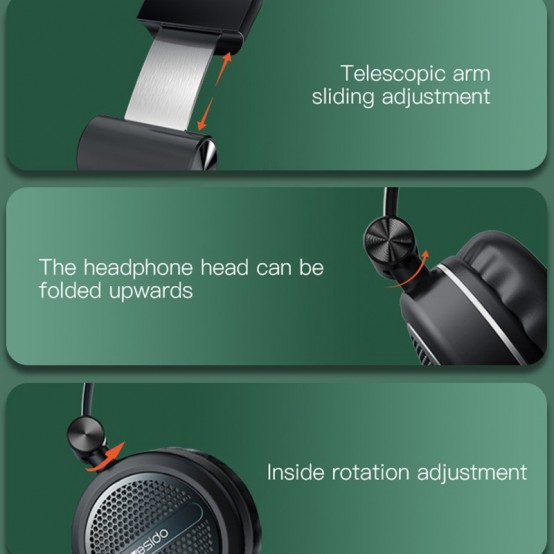 Casca Yesido Yesido - Wireless Headphones (EP02) - Foldable with Noise Canceling, Super Bass - Black 6971050264220