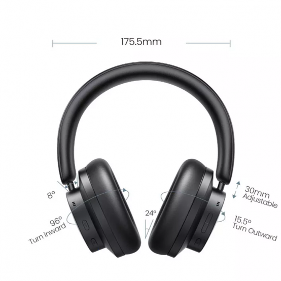 Casca Ugreen Ugreen - Wireless Headphones (90422) - Noise Canceling, 5 Microphones, Travel Case and 3D Spatial Sound - Black 69