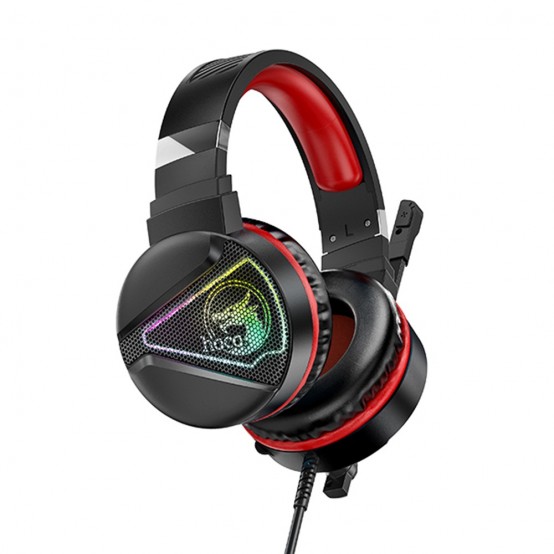 Casca Hoco Hoco - Wired Headphones (W104) - for Gaming, Jack 3.5mm with Microphones, Jack, USB - Red 6931474749819