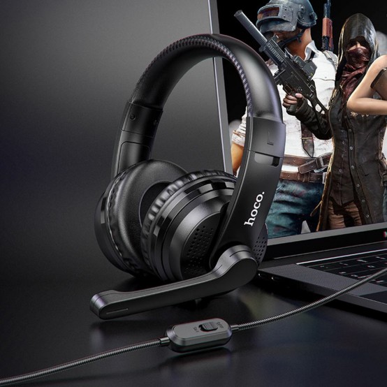 Casca Hoco Hoco - Wired Headphones Magic Tour (W103) - for Gaming, Jack, with Microphone - Black 6931474741615