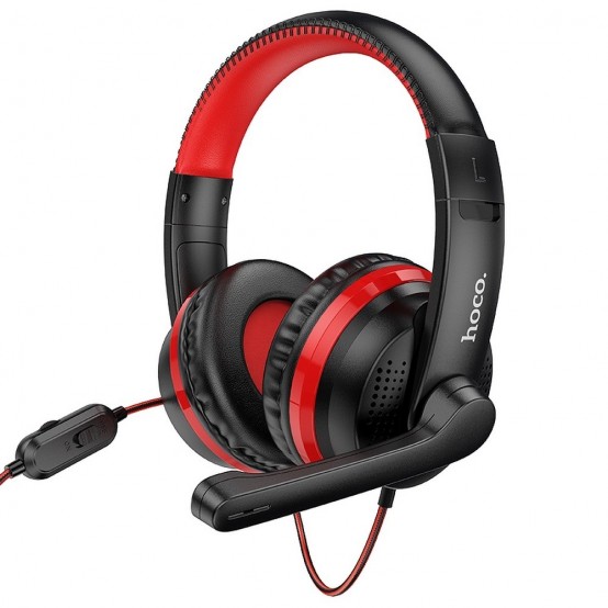 Casca Hoco Hoco - Wired Headphones Magic Tour (W103) - for Gaming, Jack, with Microphone - Red 6931474741622