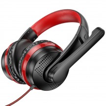 Casca Hoco Hoco - Wired Headphones Magic Tour (W103) - for Gaming, Jack, with Microphone - Red 6931474741622