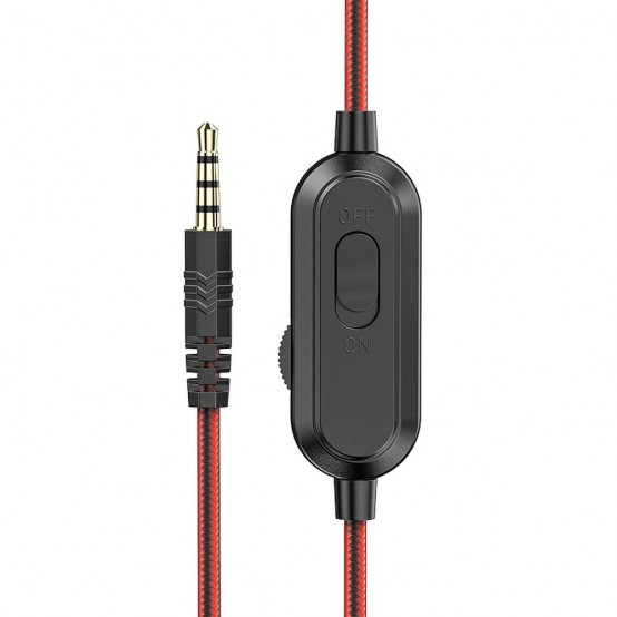 Casca Hoco Hoco - Wired Headphones Magic Tour (W103) - for Gaming, Jack, with Microphone - Red 6931474741622