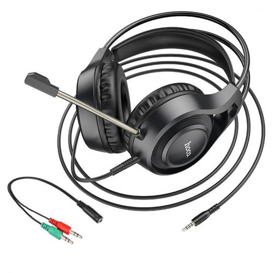 Casca Hoco Hoco - Wired Headphones Tiger (W106) - for Gaming, Jack 3.5mm, with Microphone - Black 6931474789297