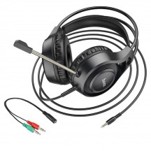 Casca Hoco Hoco - Wired Headphones Tiger (W106) - for Gaming, Jack 3.5mm, with Microphone - Black 6931474789297