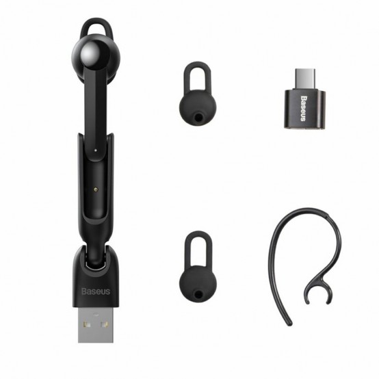 Casca Baseus Baseus - Bluetooth Headset A05 (NGA05-01) - Bluetooth 5.0 with USB Docking Station - Black 6953156219076