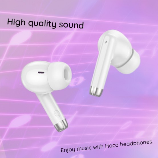 Casca Hoco Hoco - Wireless Headset (EQ2) - TWS, Bluetooth 5.3, Voice Assistant Activation - White 6931474798534