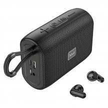 Casca Hoco Hoco - Wireless Speaker with Bluetooth Headset (HC15) - TWS, FM, TF Card, USB, AUX, 1200mAh, 5W - Black 6931474783646