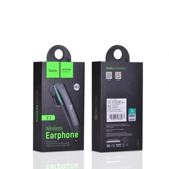 Casca Hoco Hoco -  Bluetooth Headset (E1) - with Mic, Multi-point Connection - Black 6957531033967