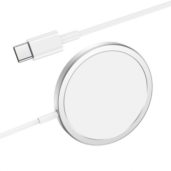 Casca Hoco Wireless Charger Original Series (CW30 Pro) - Fast Charging, for iPhone and TWS Headsets, 3A, 15W - Silver CW30 Pro