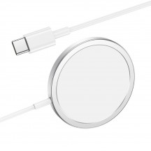 Casca Hoco Wireless Charger Original Series (CW30 Pro) - Fast Charging, for iPhone and TWS Headsets, 3A, 15W - Silver CW30 Pro