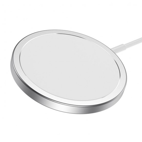 Casca Hoco Wireless Charger Original Series (CW30 Pro) - Fast Charging, for iPhone and TWS Headsets, 3A, 15W - Silver CW30 Pro