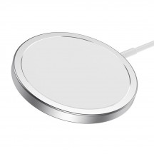 Casca Hoco Wireless Charger Original Series (CW30 Pro) - Fast Charging, for iPhone and TWS Headsets, 3A, 15W - Silver CW30 Pro