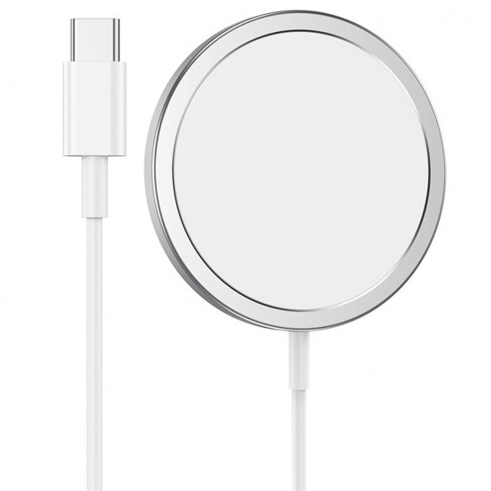 Casca Hoco Wireless Charger Original Series (CW30 Pro) - Fast Charging, for iPhone and TWS Headsets, 3A, 15W - Silver CW30 Pro