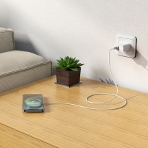 Casca Hoco Wireless Charger Original Series (CW30 Pro) - Fast Charging, for iPhone and TWS Headsets, 3A, 15W - Silver CW30 Pro