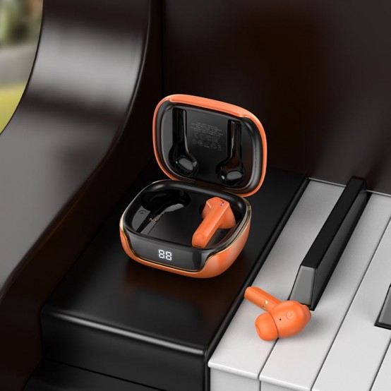 Casca Hoco Wireless Earbuds (EW18) - TWS with Bluetooth 5.3 - Orange EW18
