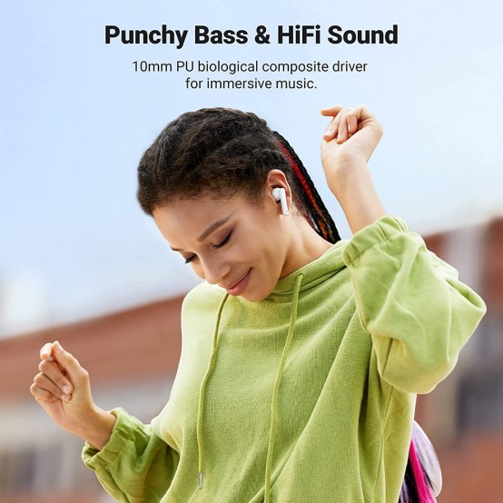 Casca Ugreen Wireless Earbuds HiTune T3 (90206) - Active Noise-Cancelling, BT 5.2 - White 90206
