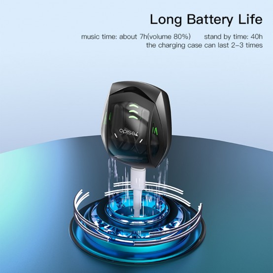 Casca Yesido Wireless Earbuds (TWS14) - for Gaming, TWS, Noise Cancelling, Bluetooth 5.3 - Black TWS14