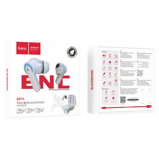 Casca Hoco Wireless Earbuds Magic Flow (EW13) - for Gaming, TWS, ENC, Bluetooth 5.1 - Gray EW13