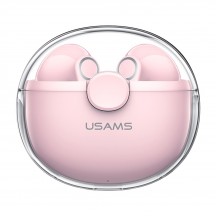 Casca USAMS Wireless Earbuds BU12 Series (BHUBU04) - TWS, Bluetooth 5.1, Dual-Channel Stereo - Pink BHUBU04