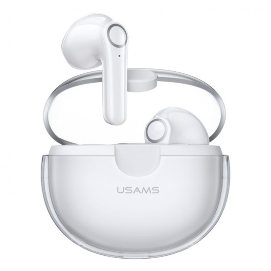 Casca USAMS Wireless Earbuds BU12 Series (BHUBU01) - TWS, Bluetooth 5.1, Dual-Channel Stereo - White BHUBU01