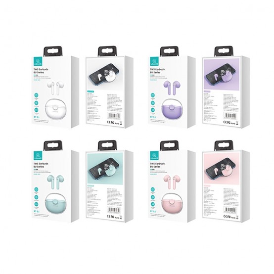 Casca USAMS Wireless Earbuds BU12 Series (BHUBU01) - TWS, Bluetooth 5.1, Dual-Channel Stereo - White BHUBU01