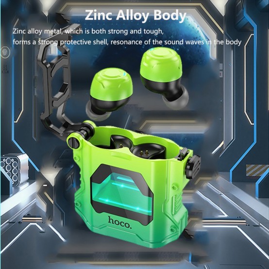 Casca Hoco Wireless Earbuds (EW33) - for Gaming, TWS, Bluetooth 5.3 - Fluorescent Green EW33