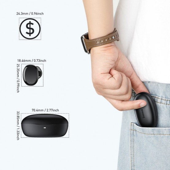 Casca Baseus Wireless Earbuds Encok W11 (NGTW060001) - TWS, IPX8, Bluetooth 5.0 - Black NGTW060001