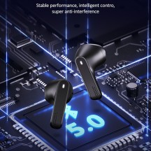 Casca USAMS Wireless Earbuds SM Series (BHUSM02) - TWS with Bluetooth 5.0 - Black BHUSM02