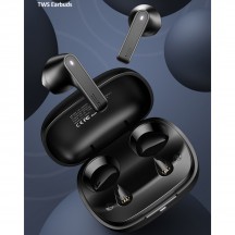 Casca USAMS Wireless Earbuds SM Series (BHUSM02) - TWS with Bluetooth 5.0 - Black BHUSM02