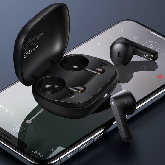 Casca USAMS Wireless Earbuds SM Series (BHUSM02) - TWS with Bluetooth 5.0 - Black BHUSM02